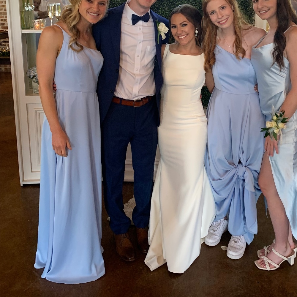 Ice blue DB bridesmaid dress